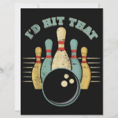 Funny Bowling Vintager T - Shirt, den ich getroffe (Rückseite)