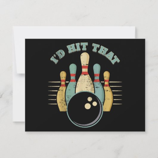 Funny Bowling Vintager T - Shirt, den ich getroffe (Vorderseite)