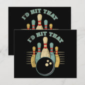 Funny Bowling Vintager T - Shirt, den ich getroffe (Vorne/Hinten)