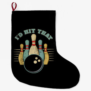 Funny Bowling Vintager T - Shirt, den ich getroffe Großer Weihnachtsstrumpf
