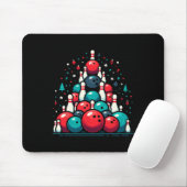 Funny Bowling Weihnachtsbaum für Männer Frauen Bow Mousepad (Mit Mouse)