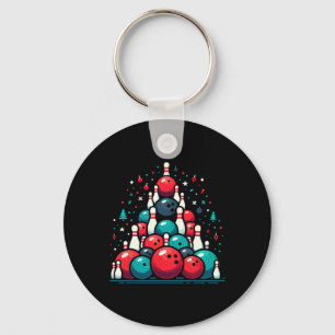 Funny Bowling Weihnachtsbaum für Männer Frauen Bow Schlüsselanhänger