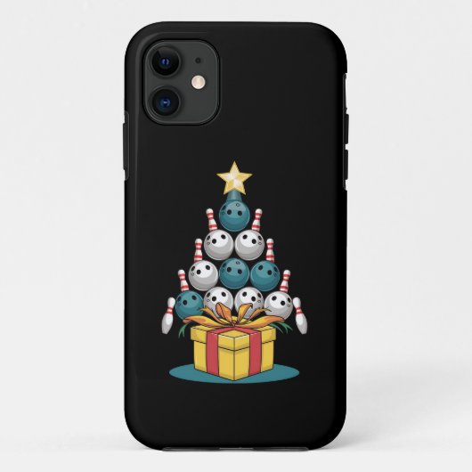Funny Bowling Weihnachtsbaum Lichter Weihnachtsges Case-Mate iPhone Hülle (Rückseite)