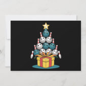 Funny Bowling Weihnachtsbaum Lichter Weihnachtsges Feiertagskarte (Vorderseite)