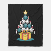Funny Bowling Weihnachtsbaum Lichter Weihnachtsges Fleecedecke (Vorderseite)