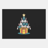 Funny Bowling Weihnachtsbaum Lichter Weihnachtsges Geschenkpapier Set (Vorderseite)