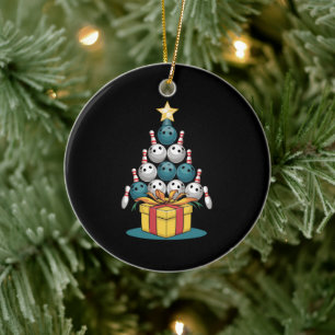 Funny Bowling Weihnachtsbaum Lichter Weihnachtsges Keramik Ornament