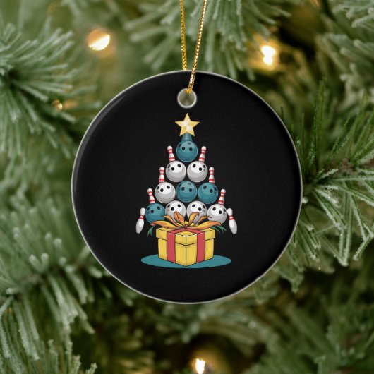 Funny Bowling Weihnachtsbaum Lichter Weihnachtsges Keramik Ornament (Baum)