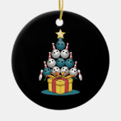 Funny Bowling Weihnachtsbaum Lichter Weihnachtsges Keramik Ornament (Vorne)