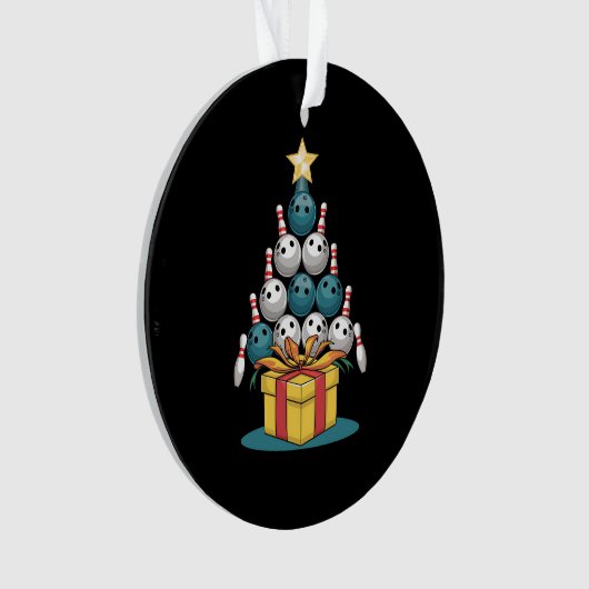 Funny Bowling Weihnachtsbaum Lichter Weihnachtsges Ornament (Vorderseite)