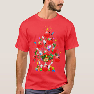 Funny Bowling Weihnachtsbaum Weihnachtslichter Lig T-Shirt