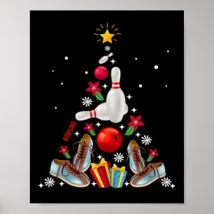 Funny Bowling Weihnachtsbaumdekor Merry Poster