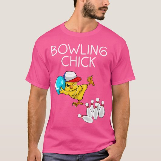 Funny Bowling Women Niedlich Bowling Chick Sports  T-Shirt (Vorderseite)