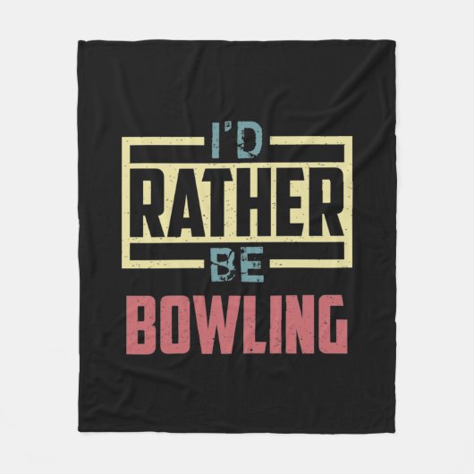 Funny Bowling word art Fleecedecke (Vorderseite)