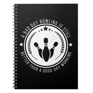 Funny Bowling Work Zitat Notizblock