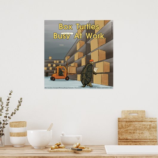 Funny Box Turtle Glossen Poster (Küche)