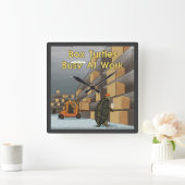 Funny Box Turtle Square Wall Clock Quadratische Wanduhr (Zuhause)