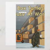 Funny Box Turtles bei der Arbeit Briefpapier (Vorne/Hinten)
