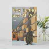 Funny Box Turtles bei der Arbeit Briefpapier (Stehend Vorderseite)