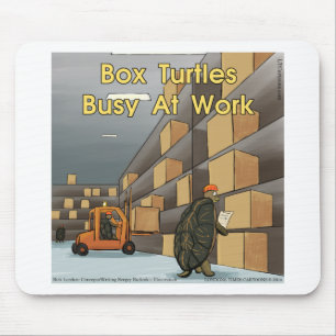 Funny Box Turtles bei der Arbeit Mousepad