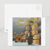 Funny Box Turtles bei der Arbeit Postkarte (Vorne/Hinten)