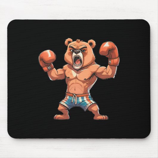 Funny Boxer Bären Boxing Spieler Turnier Geschenk Mousepad (Vorne)