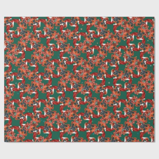 Funny Boxer Breed Weihnachtsmuster Geschenkpapier (Flach)