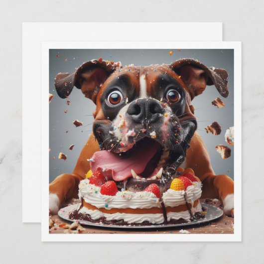 Funny Boxer card, Boxer Birthday Einladung (Vorne/Hinten)