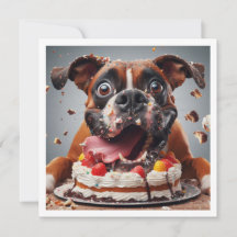 Funny Boxer card, Boxer Birthday Einladung
