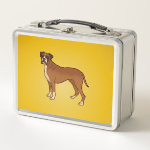 Funny Boxer Dog Breed Design Metall Brotdose