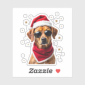 Funny Boxer Dog Christmas Lights Xmas Outfit Pajam Aufkleber (Blatt)