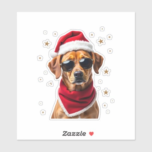 Funny Boxer Dog Christmas Lights Xmas Outfit Pajam Aufkleber (Blatt)