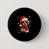 Funny Boxer Dog Christmas Lights Xmas Outfit Pajam Button (Vorderseite)