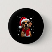Funny Boxer Dog Christmas Lights Xmas Outfit Pajam Button (Vorderseite)
