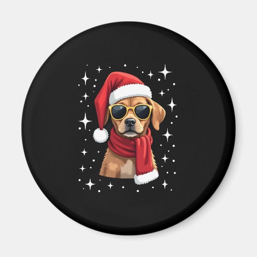 Funny Boxer Dog Christmas Lights Xmas Outfit Pajam Magnet (Vorne)