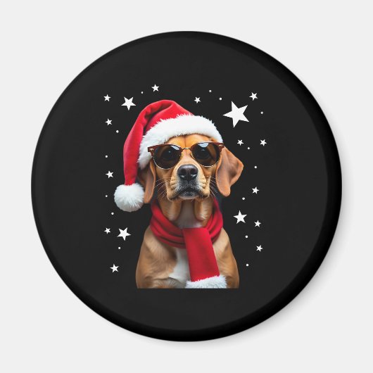 Funny Boxer Dog Christmas Lights Xmas Outfit Pajam Magnet (Vorne)