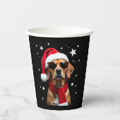 Funny Boxer Dog Christmas Lights Xmas Outfit Pajam Pappbecher (Vorderseite)