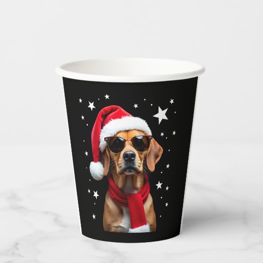 Funny Boxer Dog Christmas Lights Xmas Outfit Pajam Pappbecher (Vorderseite)