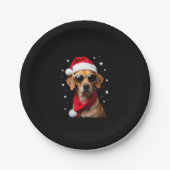 Funny Boxer Dog Christmas Lights Xmas Outfit Pajam Pappteller (Vorderseite)