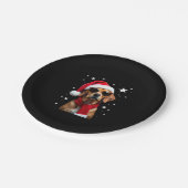 Funny Boxer Dog Christmas Lights Xmas Outfit Pajam Pappteller (Schrägansicht)