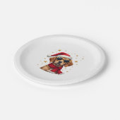 Funny Boxer Dog Christmas Lights Xmas Outfit Pajam Pappteller (Schrägansicht)