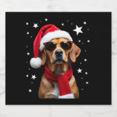 Funny Boxer Dog Christmas Lights Xmas Outfit Pajam Schaumweinetikett (Einzelnes Label)