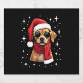Funny Boxer Dog Christmas Lights Xmas Outfit Pajam Schaumweinetikett (Einzelnes Label)