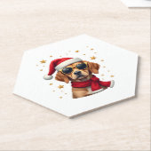 Funny Boxer Dog Christmas Lights Xmas Outfit Pajam Untersetzer (angewinkelt)