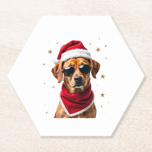 Funny Boxer Dog Christmas Lights Xmas Outfit Pajam Untersetzer (Vorderseite)