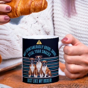 Funny Boxer Dog Drool Warnung Kaffeetasse