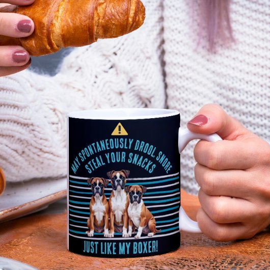 Funny Boxer Dog Drool Warnung Kaffeetasse