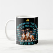 Funny Boxer Dog Drool Warnung Kaffeetasse (Links)