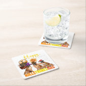 Funny Boxer Dog Happy Hallothanksmas Pet Owner Rechteckiger Pappuntersetzer (Vor Ort)