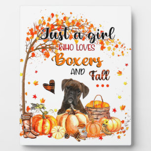 Funny Boxer Dog Pilgrim Hat Fall glücklich Thanksg Fotoplatte